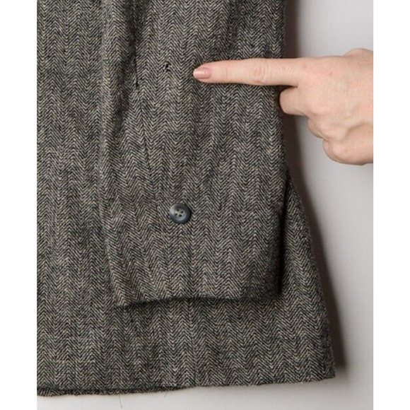 Vtg Pendleton Blazer Jacket Womens 10 Black White Chevron Wool Notch Lapel *hole - Picture 10 of 11
